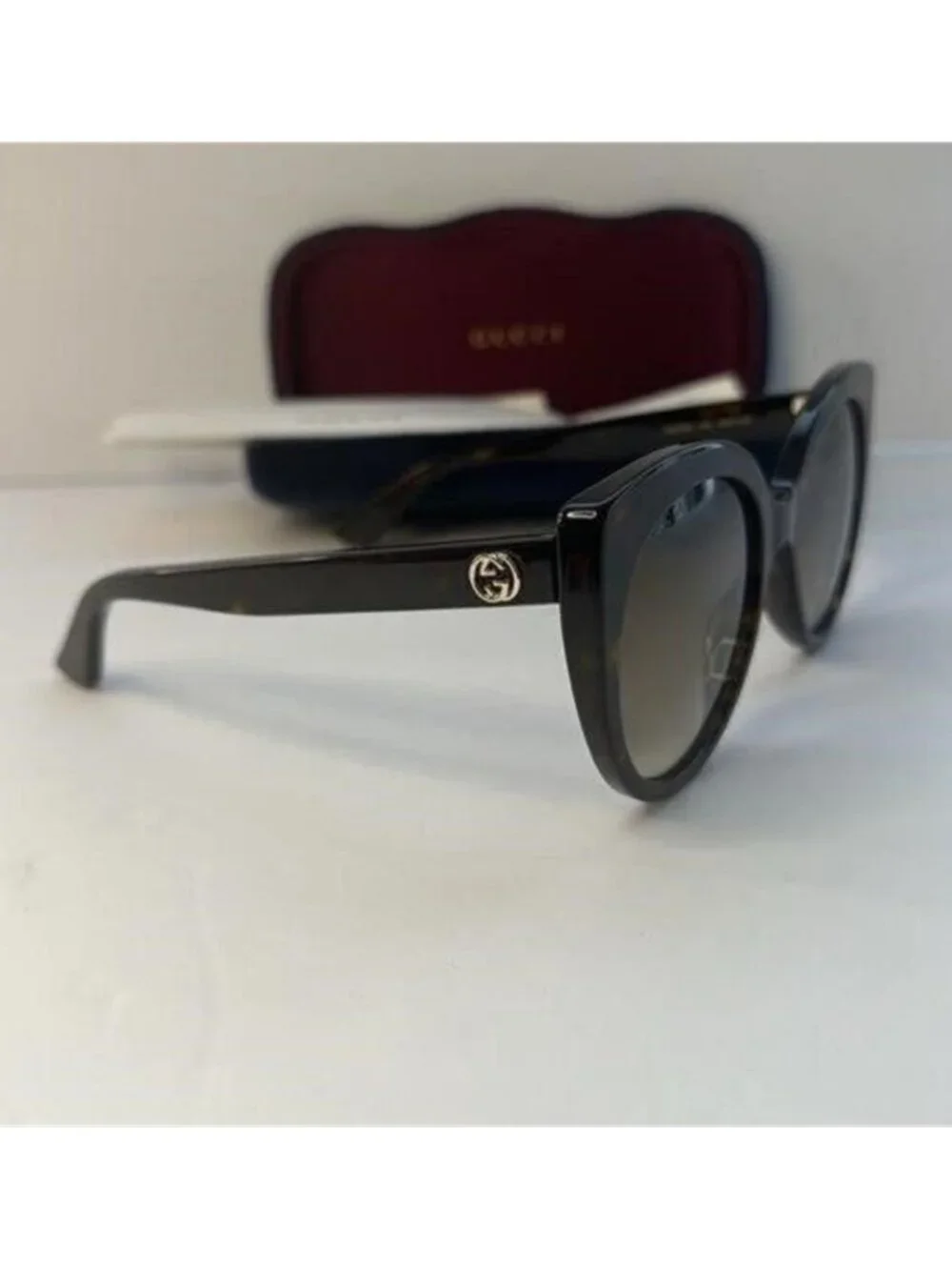 New Authentic GUCCI  Acetate Cat Eye Sunglasses GG0325S Tortoise - Picture 12 of 12